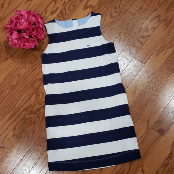 Vineyard Vines Dresses & Skirts - Vineyard Vines Striped Sleeveless Crew Neck Navy